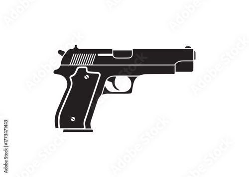 Pistol icon, Pistol silhouette vector