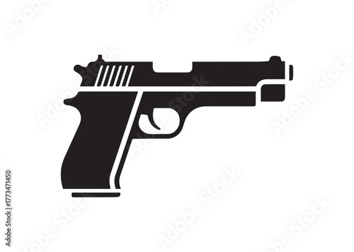 Pistol icon, Pistol silhouette vector