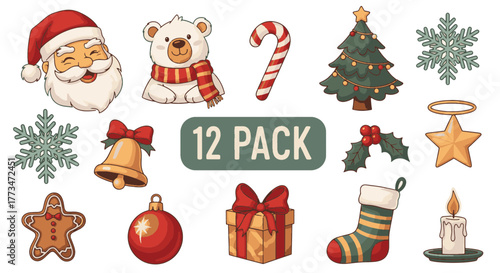 Christmas Icons Collection Festive Holiday Elements and Decorations