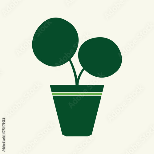 Simple green plant vector