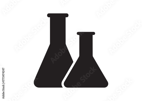Beakers for chemistry icon, Beakers for chemistry silhouette vector
