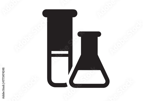 Beakers for chemistry icon, Beakers for chemistry silhouette vector