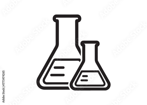 Beakers for chemistry icon, Beakers for chemistry silhouette vector