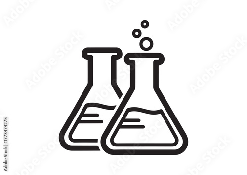 Beakers for chemistry icon, Beakers for chemistry silhouette vector