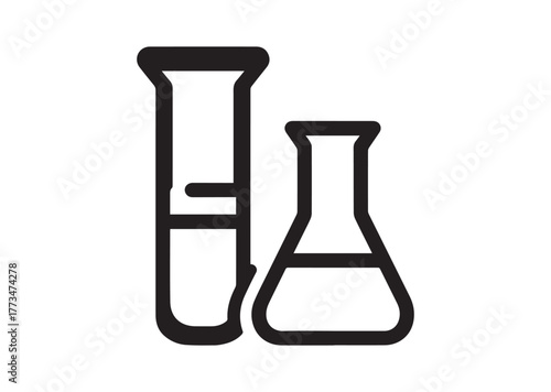 Beakers for chemistry icon, Beakers for chemistry silhouette vector