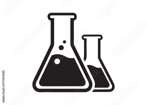 Beakers for chemistry icon, Beakers for chemistry silhouette vector