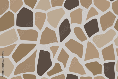 Natural stone square. Sandstone garden design. Vector.

