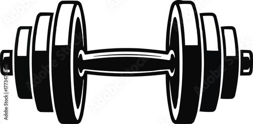 Dumbbell Illustration Fitness and Gym Exercise Equipment Icon