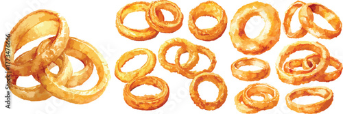 Watercolor Onion Ring Clipart