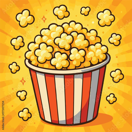 popcorn vector cartoon image