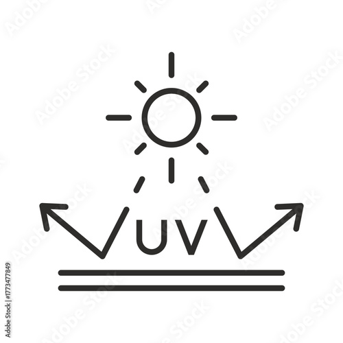 uv protect icon, sun protection, spf concept, thin line vector illustration