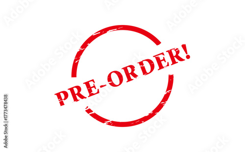 PRE-ORDER! - Red Rubber Stamp with text PRE-ORDER!
