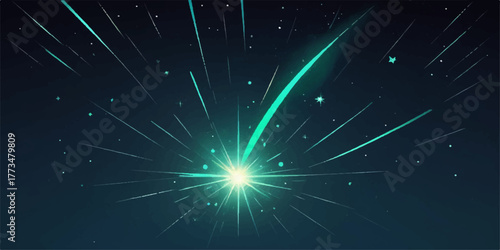 Abstract glowing blue stars background design with bright space illustration pattern