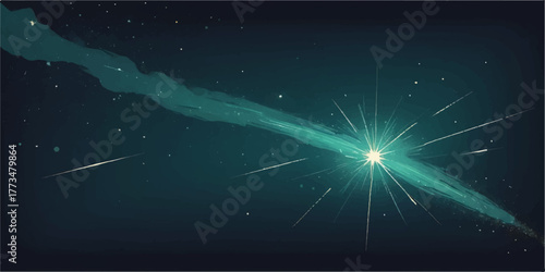 Abstract background design of glowing blue stars in motion through space, creating a bright fantasy backdrop