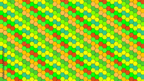 Abstract Hexagonal Pattern in Vibrant Earth Tones a Visually Stimulating Background for Design Projects