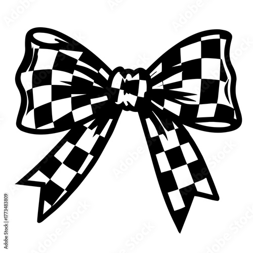 illustrtion of checkered bow