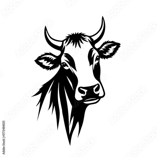black and white cow