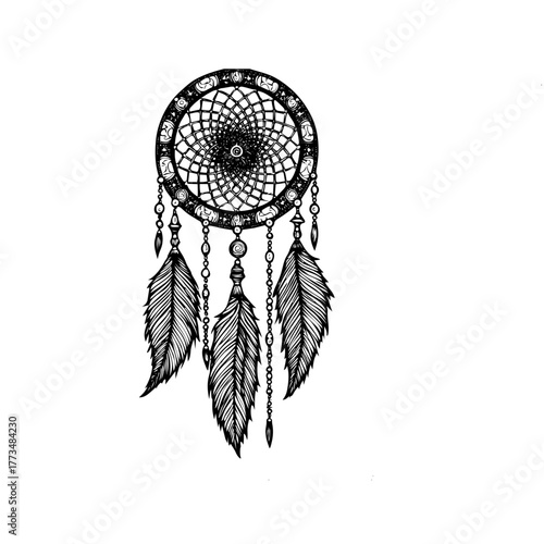 illustration of a dreamcatcher