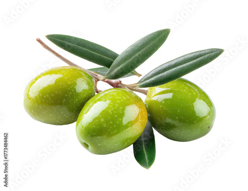 Wallpaper Mural Fresh green olives with leaves on a dark background Torontodigital.ca