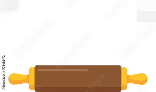 Professional baking rolling pin flat vector illustration