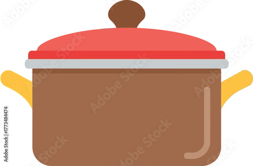 Flat design cooking pot icon - kitchen utensil vector