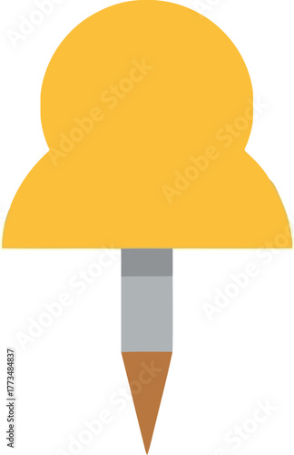 Bright yellow pushpin icon for map & memo boards