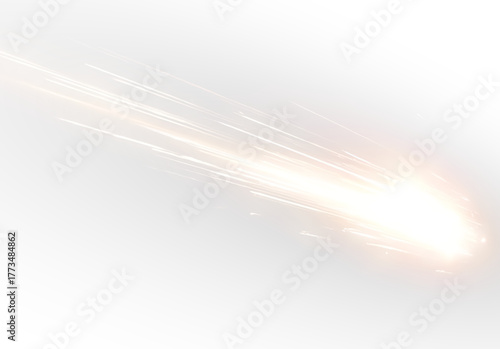 Asteroid galaxy comet meteor fireball crossing night sky with glowing light and dust spark.
