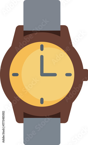 Modern flat design wristwatch icon - timepiece vector illustration