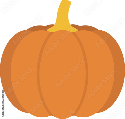 Vibrant orange pumpkin fall harvest vector illustration