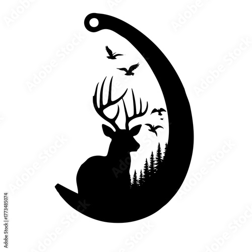 deer head hook silhouette