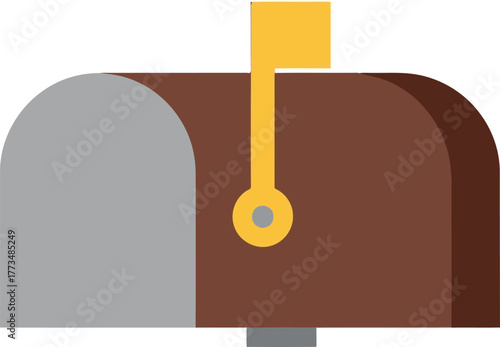 Mailbox with up flag icon for email message delivery
