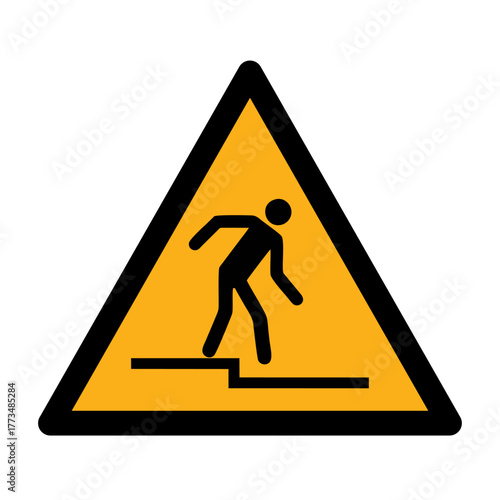 Step down vector design warning safety sign standar ISO 7010