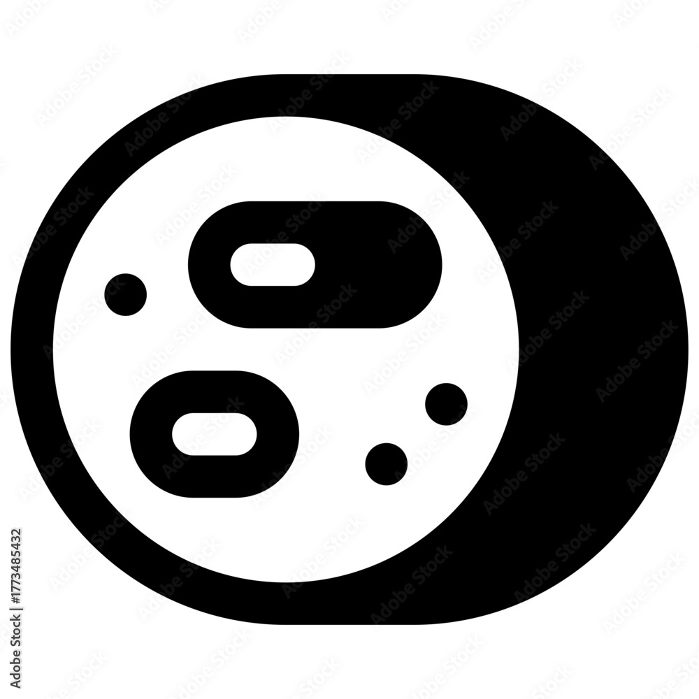 Fototapeta premium Fourme d'Ambert. Outlined stroke vector icon with black-filled details.