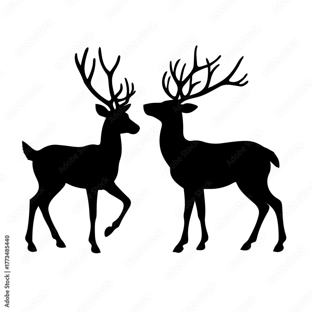 Obraz premium deer silhouette vector