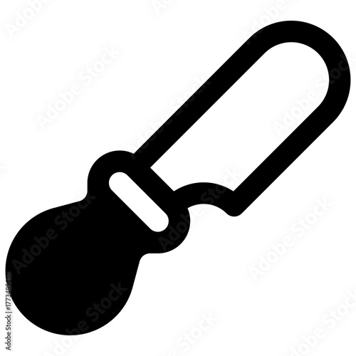 Cheese spreader. Outlined stroke vector icon with black-filled details.