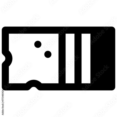 Feta cheese. Outlined stroke vector icon with black-filled details.