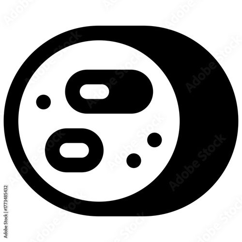 Fourme d'Ambert. Outlined stroke vector icon with black-filled details.