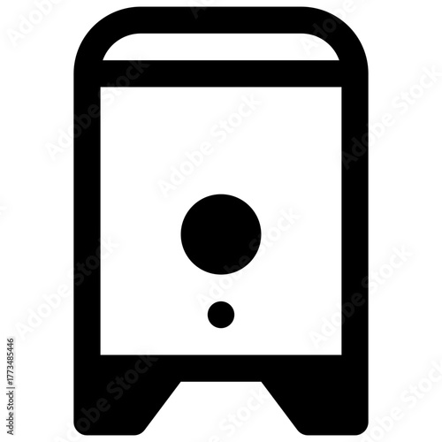 Milk tank. Outlined stroke vector icon with black-filled details.