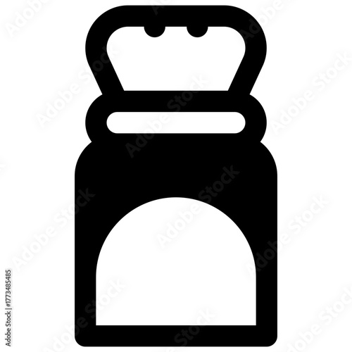 Salt. Outlined stroke vector icon with black-filled details.