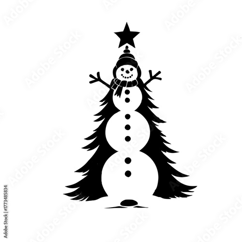 snowman on a black background