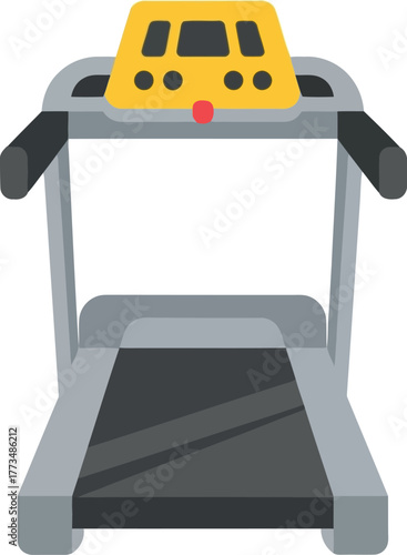 Fitness treadmill machine flat vector icon - home gym exercise