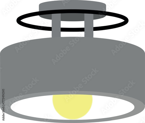 Modern ceiling light fixture vector icon - contemporary home illumination