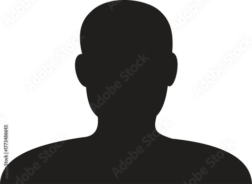 Silhouette profile of a person on white background