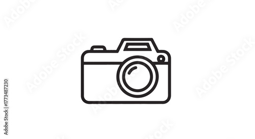 Modern minimalist camera icon symbolizing photography and creativity