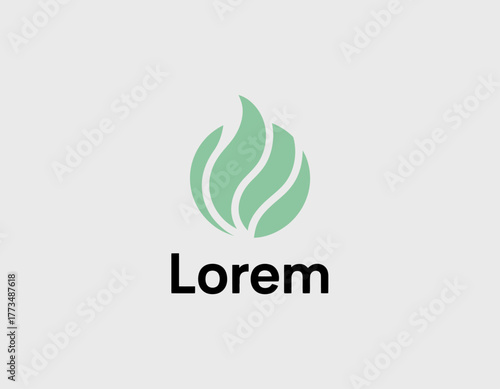 A graceful and flowing flame design in soft green shades which symbolizes growth and renewal. This abstract image evokes feelings of harmony and organic beauty.