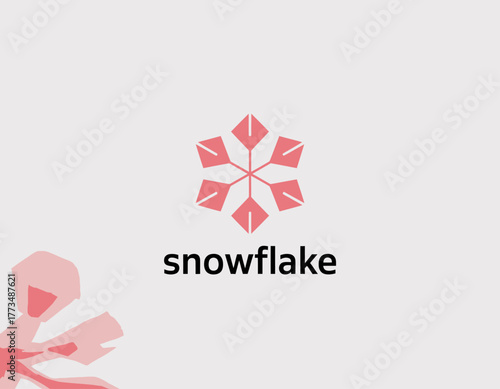 An artistic and vibrant logo showcasing a stylized snowflake, symbolizing uniqueness and creativity, ideal for a winter-themed business or product branding.