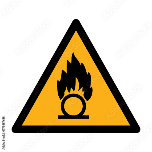 Oxidizing substance vector design warning safety sign standar ISO 7010