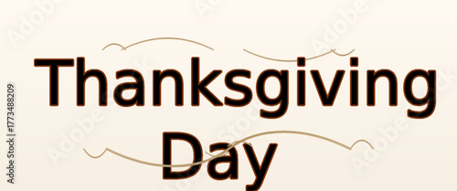Thanksgiving Day Stylish Text with Swirls