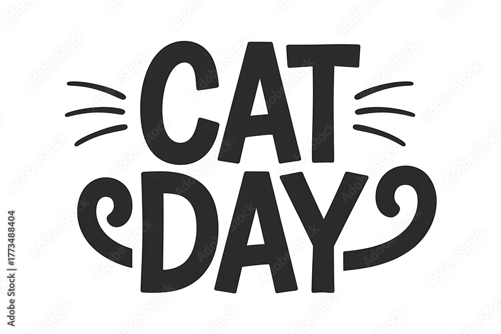 Fototapeta premium Celebrate purr-fectly with happy Cat Day wishes, share the love for feline friends, and design adorable cards or social media posts for pet lovers