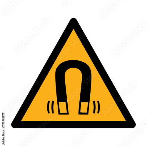 Magnetic field vector design warning safety sign standar ISO 7010
